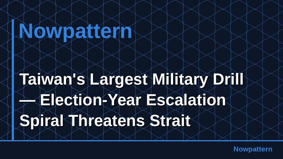 Taiwan's Largest Military Drill — Election-Year Escalation Spiral Threatens Strait Stability