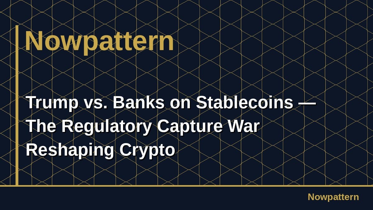 Trump vs. Banks on Stablecoins — The Regulatory Capture War Reshaping Crypto
