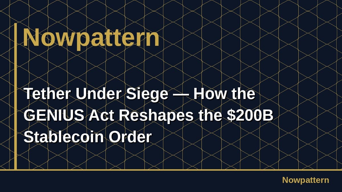 Tether Under Siege — How the GENIUS Act Reshapes the $200B Stablecoin Order