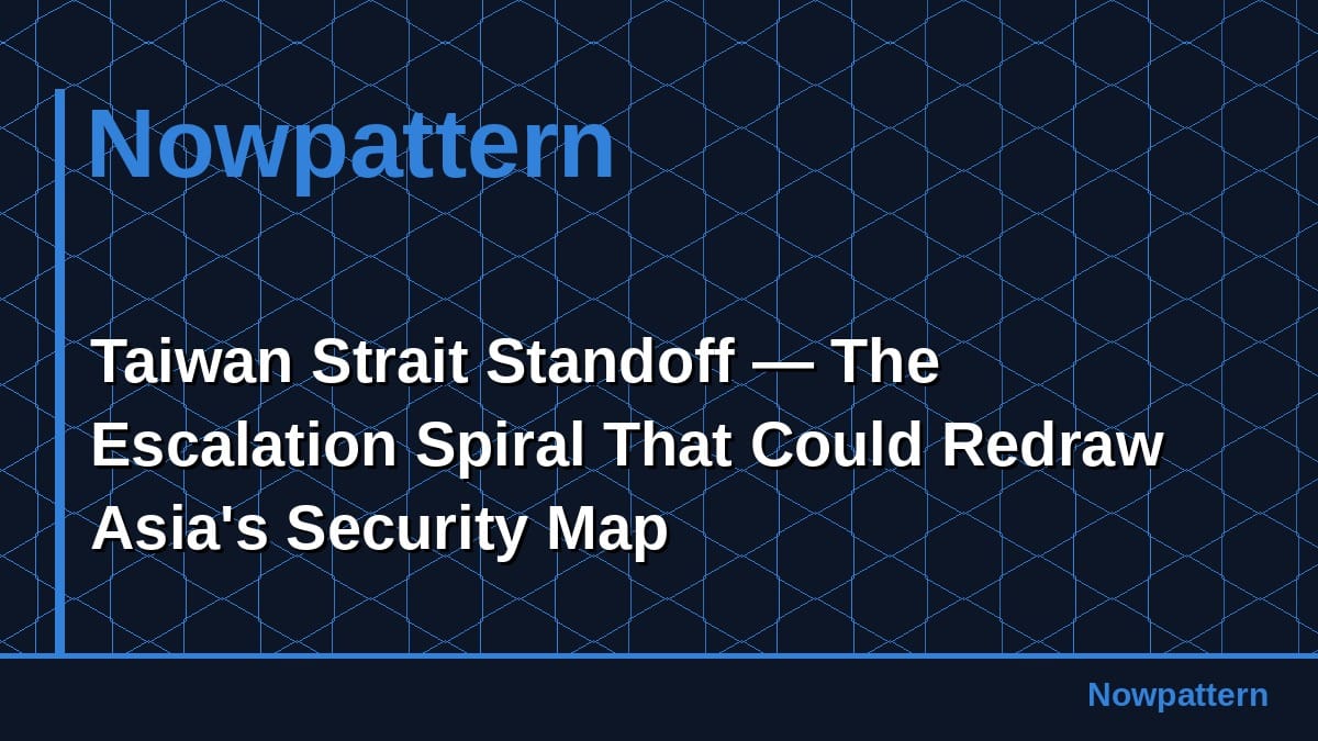 Taiwan Strait Standoff — The Escalation Spiral That Could Redraw Asia's Security Map