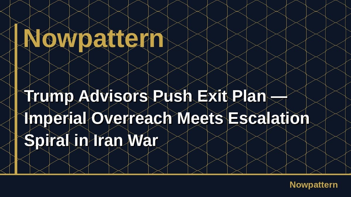 Trump Advisors Push Exit Plan — Imperial Overreach Meets Escalation Spiral in Iran War