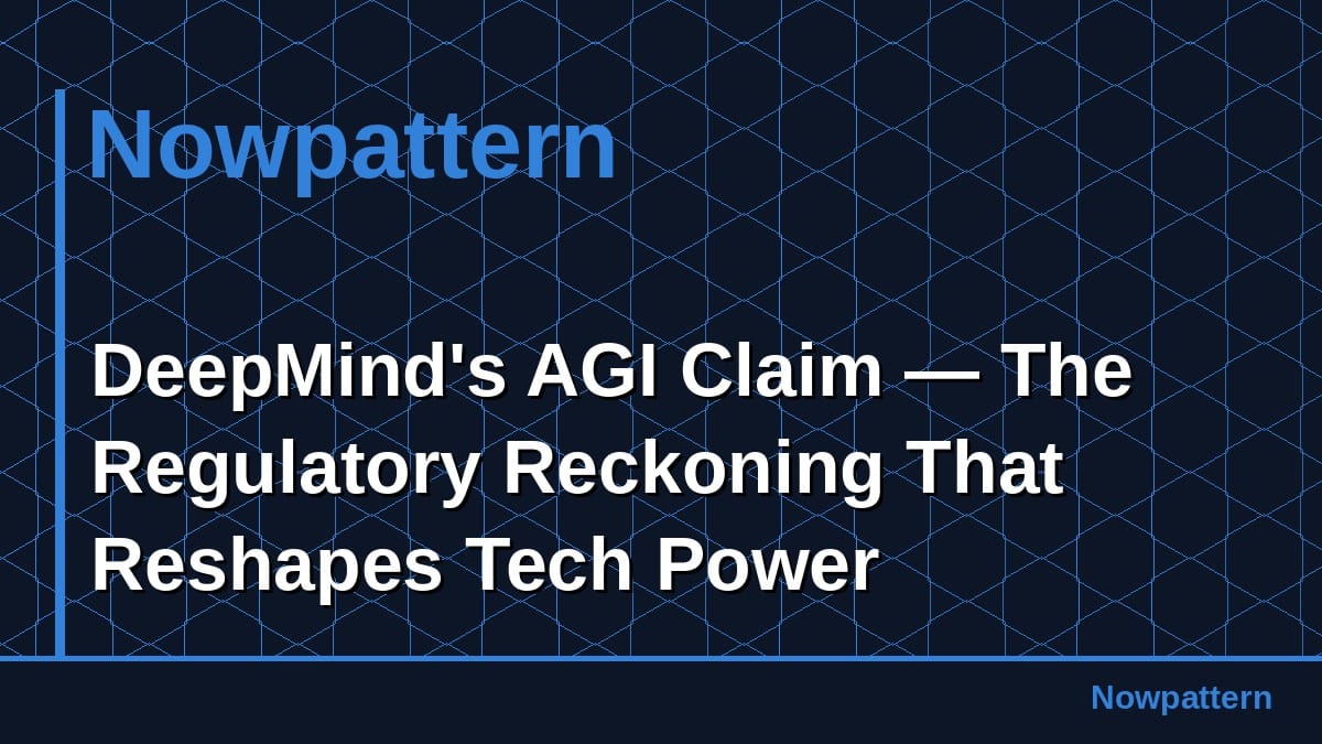 DeepMind's AGI Claim — The Regulatory Reckoning That Reshapes Tech Power