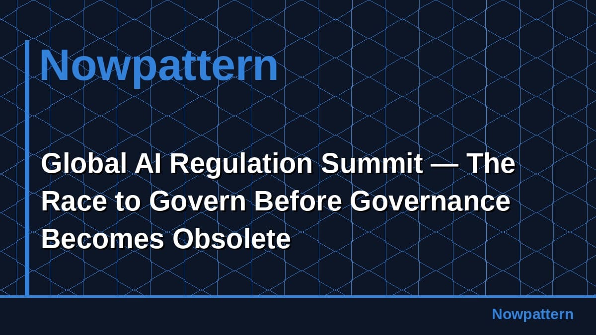 Global AI Regulation Summit — The Race to Govern Before Governance Becomes Obsolete
