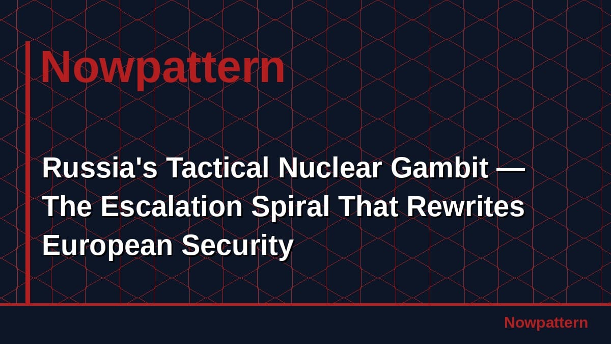 Russia's Tactical Nuclear Gambit — The Escalation Spiral That Rewrites European Security