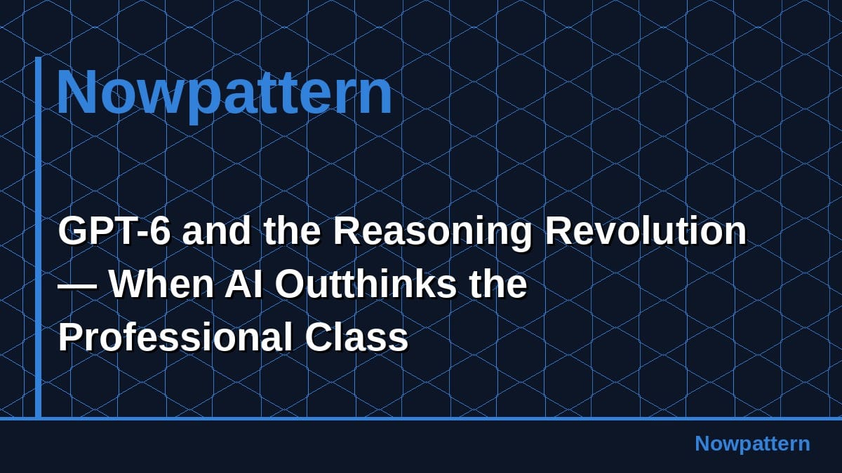 GPT-6 and the Reasoning Revolution — When AI Outthinks the Professional Class