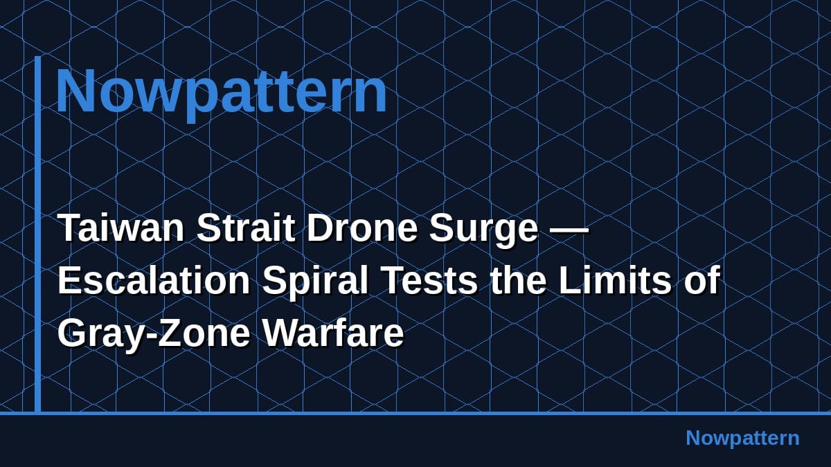 Taiwan Strait Drone Surge — Escalation Spiral Tests the Limits of Gray-Zone Warfare
