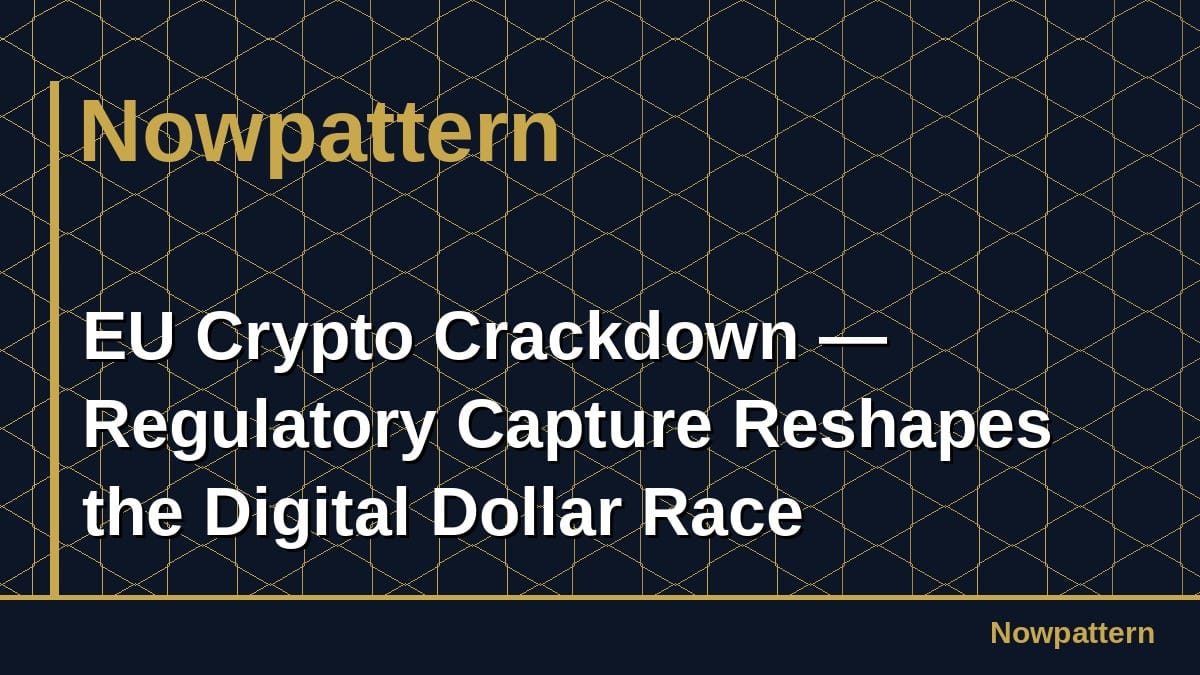 EU Crypto Crackdown — Regulatory Capture Reshapes the Digital Dollar Race