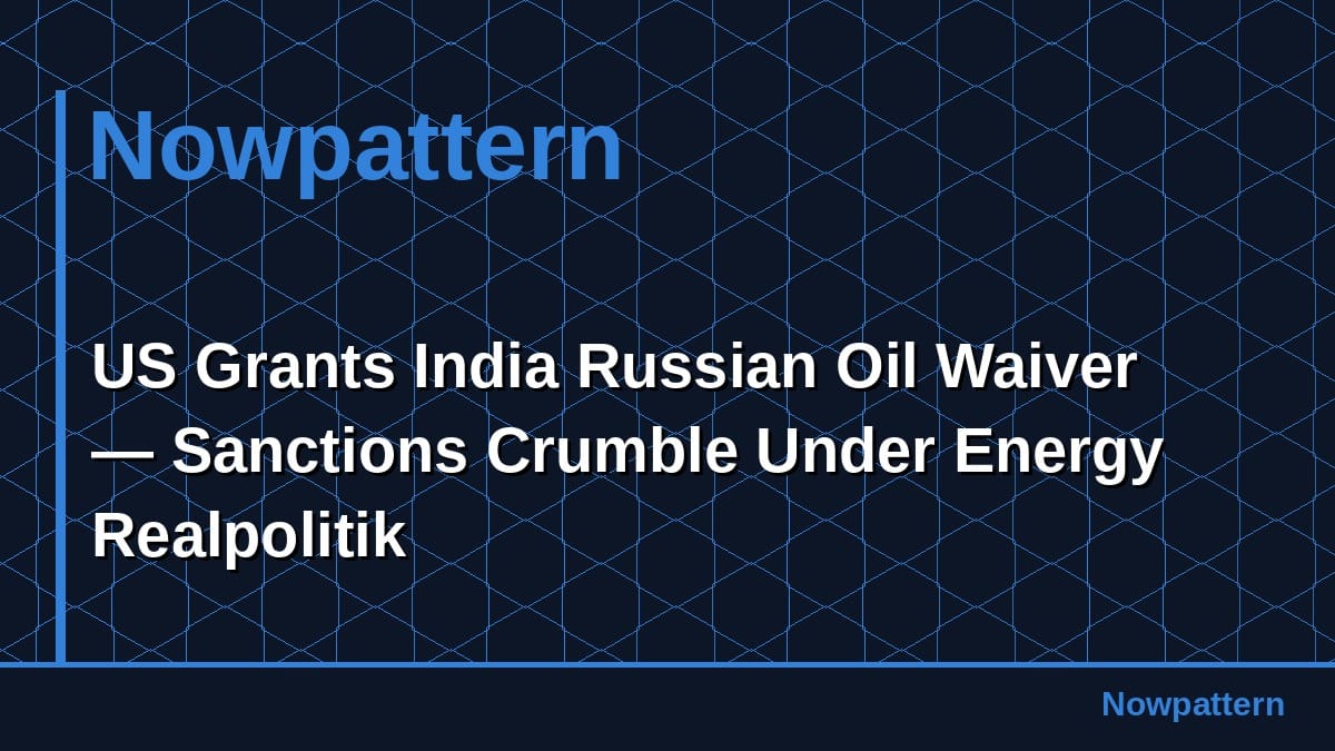 米国は、インドのロシア オイル ワイバーを付与します。 — エネルギー リアルポリティック下でのサンクション クランブル