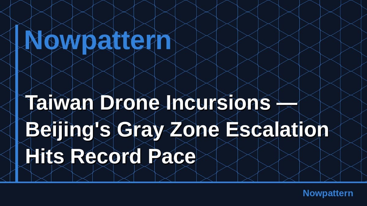 Taiwan Drone Incursions — Beijing's Gray Zone Escalation Hits Record Pace