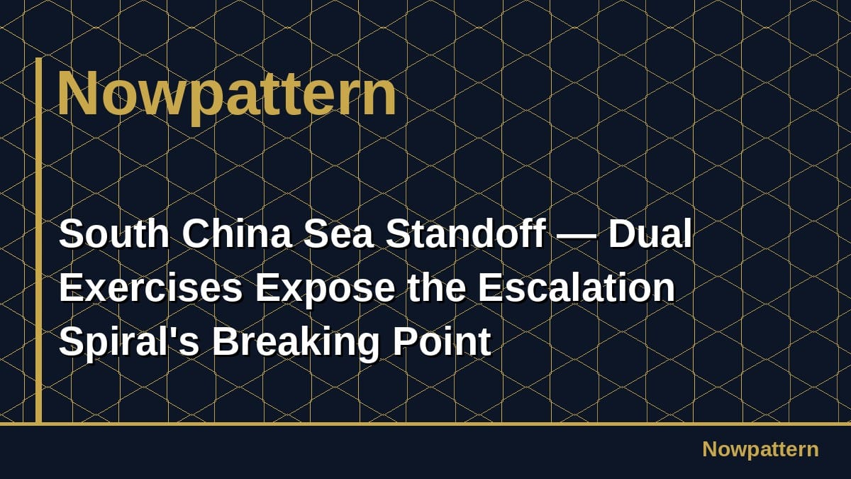 South China Sea Standoff — Dual Exercises Expose the Escalation Spiral's Breaking Point