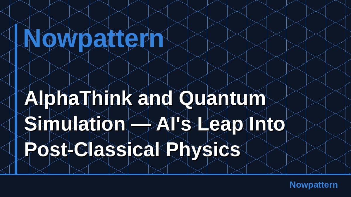 AlphaThink and Quantum Simulation — AI's Leap Into Post-Classical Physics