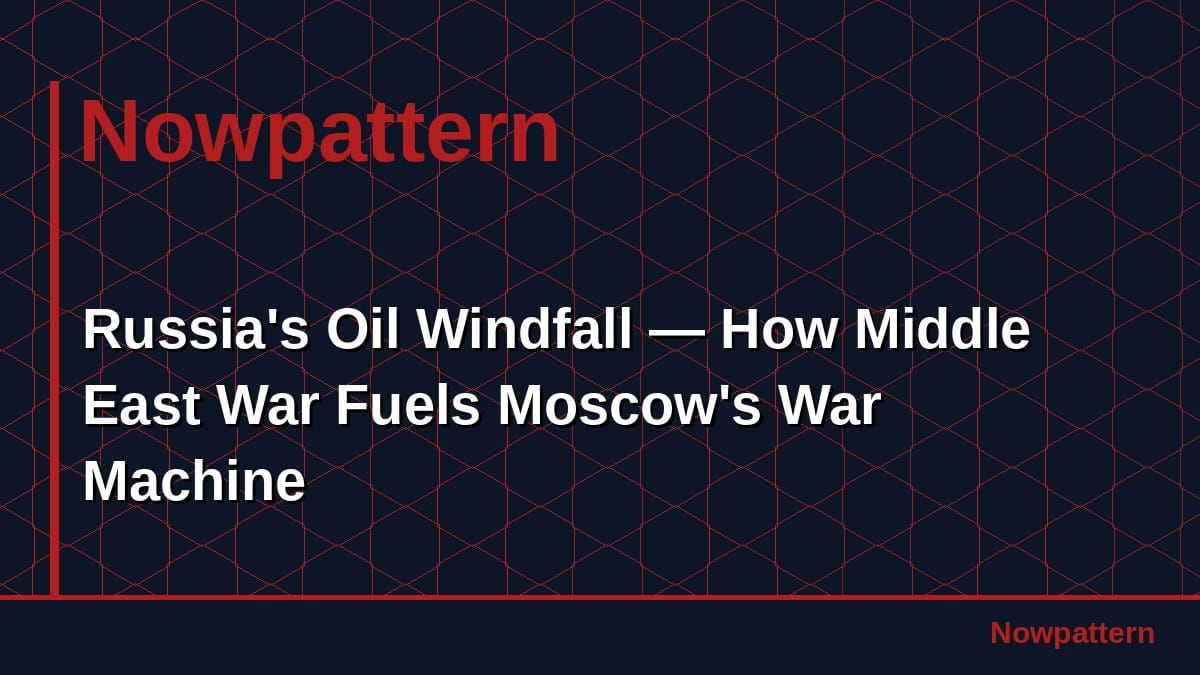 Russia's Oil Windfall — How Middle East War Fuels Moscow's War Machine