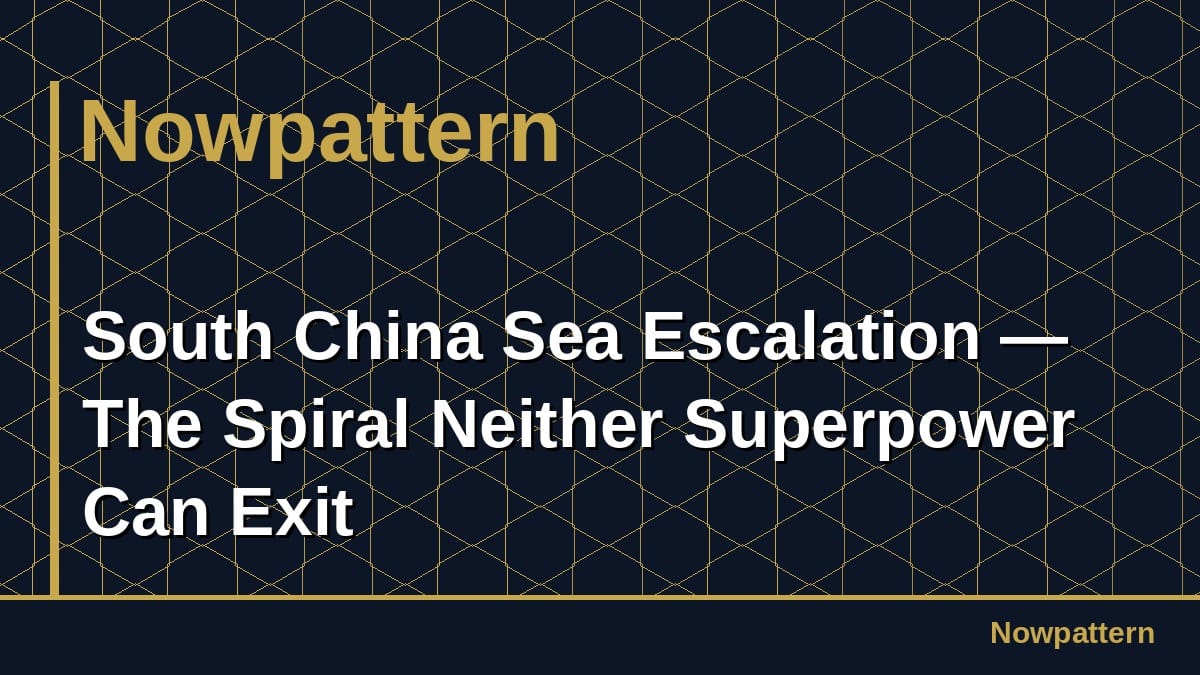 South China Sea Escalation — The Spiral Neither Superpower Can Exit