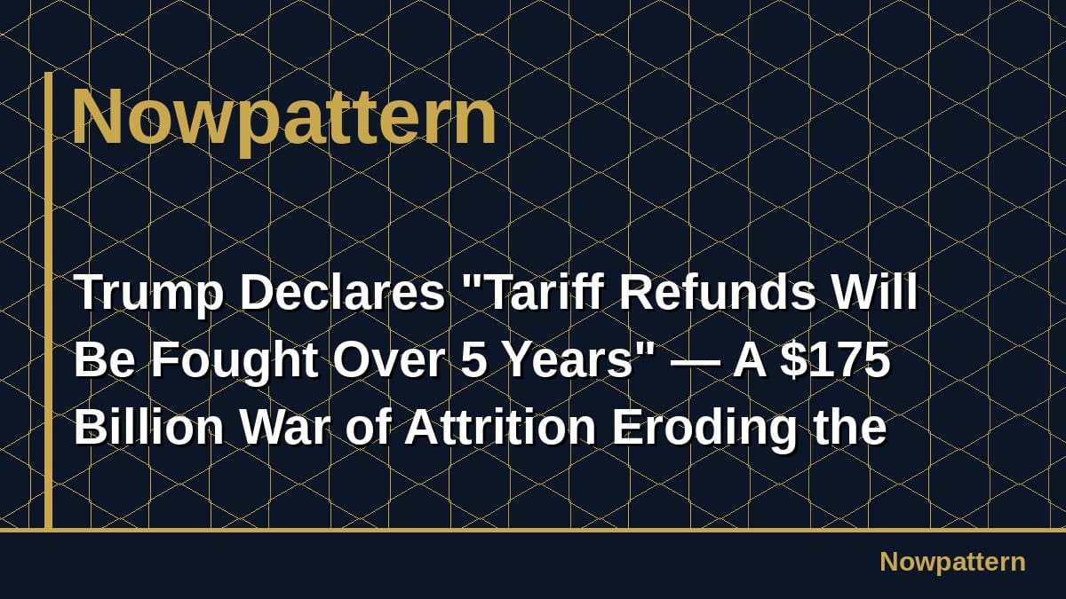 Trump Declares "Tariff Refunds Will Be Fought Over 5 Years" — A $175 Billion War of Attrition Eroding the Markets