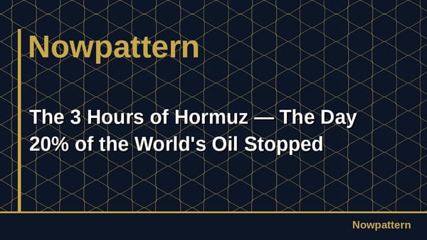 The 3 Hours of Hormuz — The Day 20% of the World's Oil Stopped