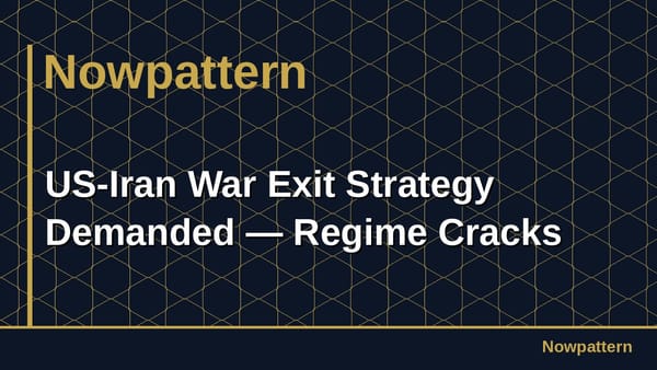 US-Iran War Exit Strategy Demanded — Regime Cracks