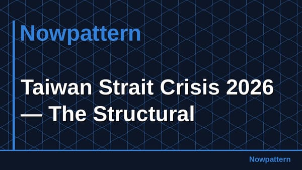 Taiwan Strait Crisis 2026 — The Structural