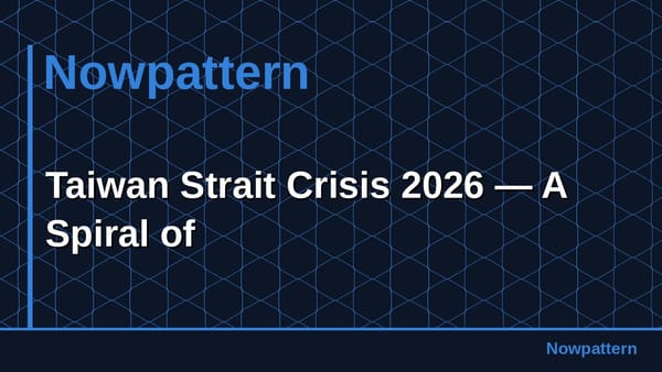 Taiwan Strait Crisis 2026 — A Spiral of