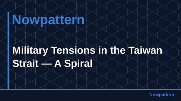 Military Tensions in the Taiwan Strait — A Spiral