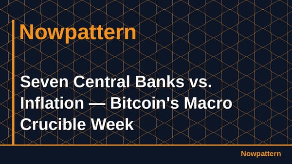 Seven Central Banks vs. Inflation — Bitcoin's Macro Crucible Week