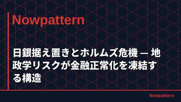 Japan-Silver Installation and Holms Crisis — Geopoli  Risks Freeze Financial Normalization